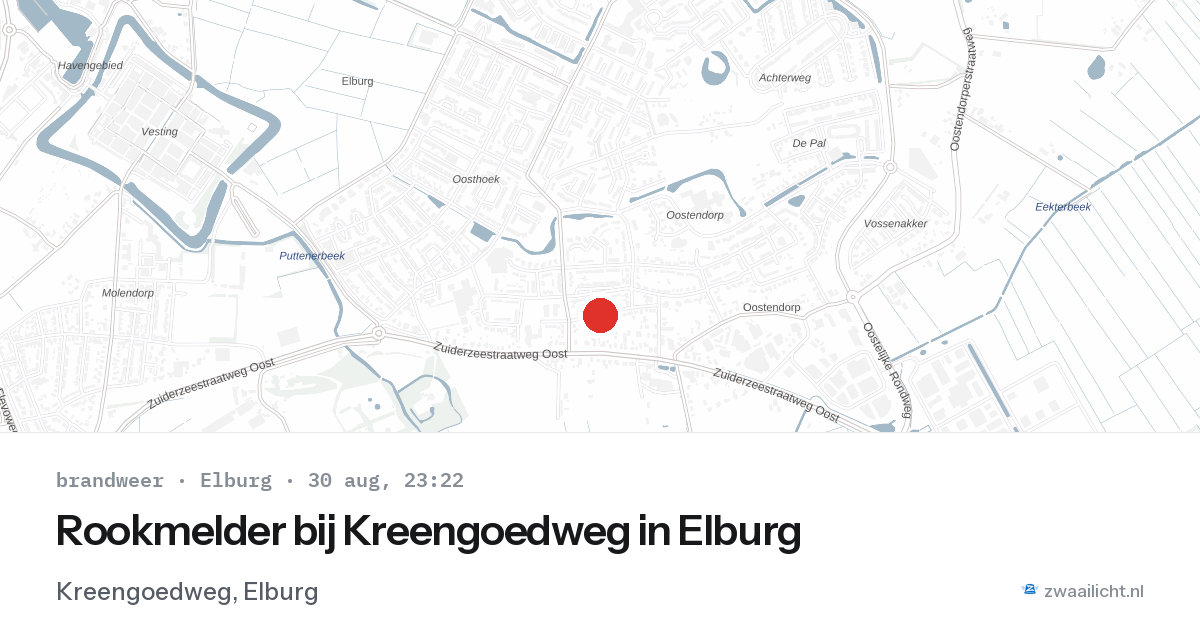 Rookmelder bij Kreengoedweg in Elburg — 30 aug 2026