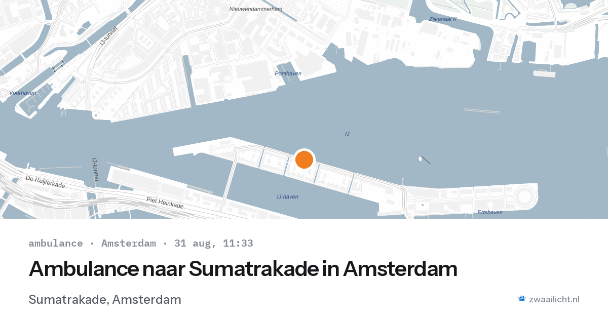 Ambulance naar Sumatrakade in Amsterdam — 31 aug 2026