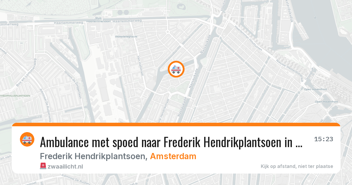 Ambulance met spoed naar Frederik Hendrikplantsoen in Amsterdam — 14 aug 2026