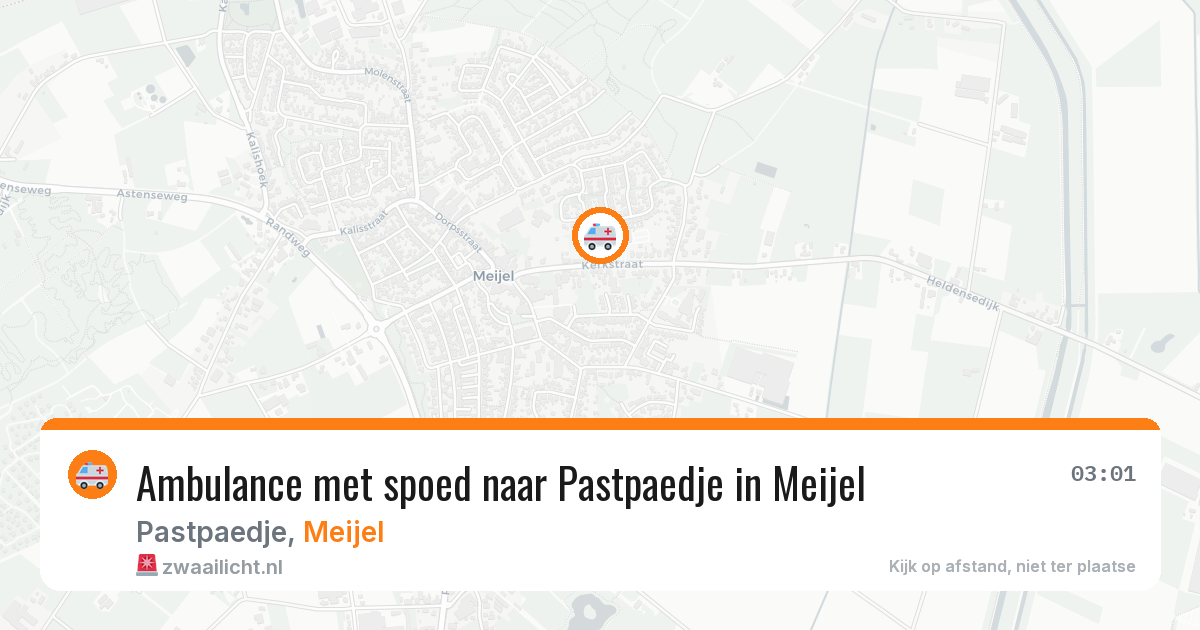 Ambulance met spoed naar Pastpaedje in Meijel — 4 aug 2026