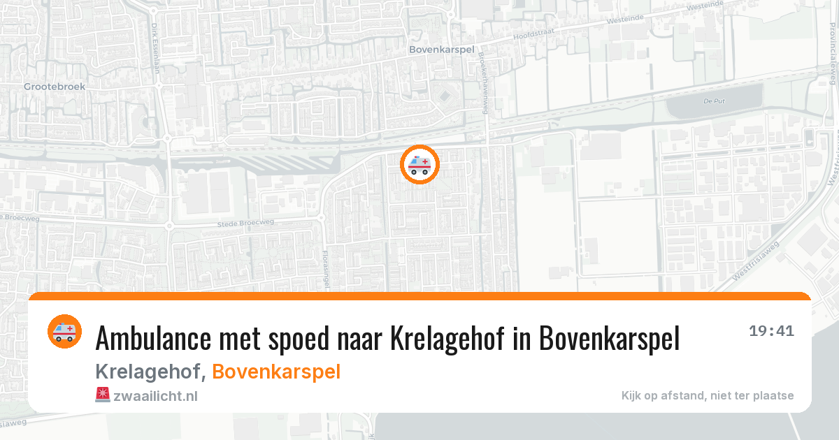 Ambulance met spoed naar Krelagehof in Bovenkarspel — 5 apr 2026
