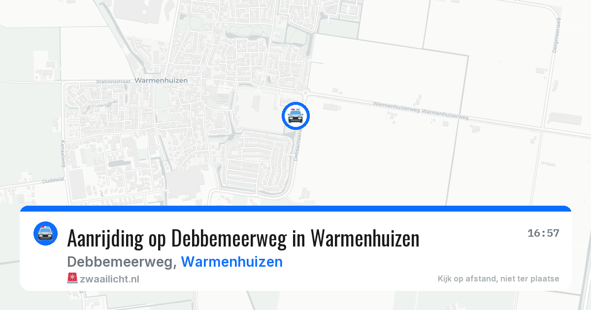 Aanrijding op Debbemeerweg in Warmenhuizen — 21 jun 2026