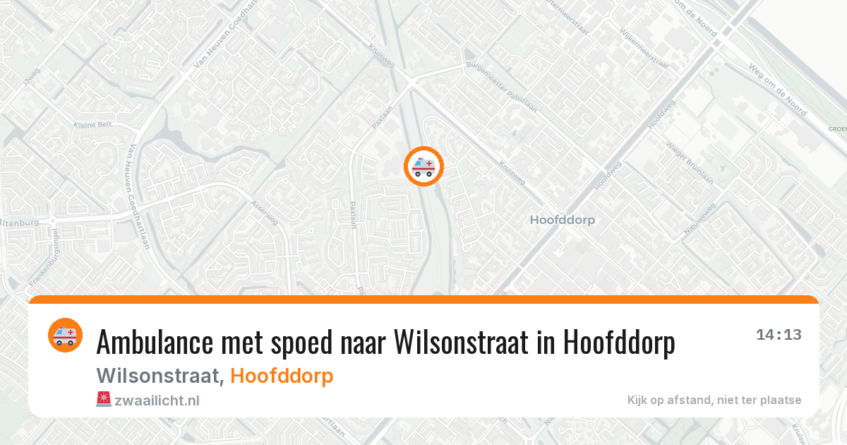 Ambulance met spoed naar Wilsonstraat in Hoofddorp — 20 apr 2026