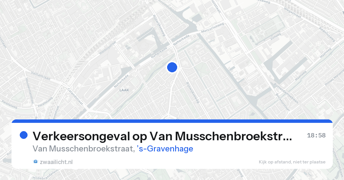 Verkeersongeval op Van Musschenbroekstraat in 's-Gravenhage — 25 aug 2026