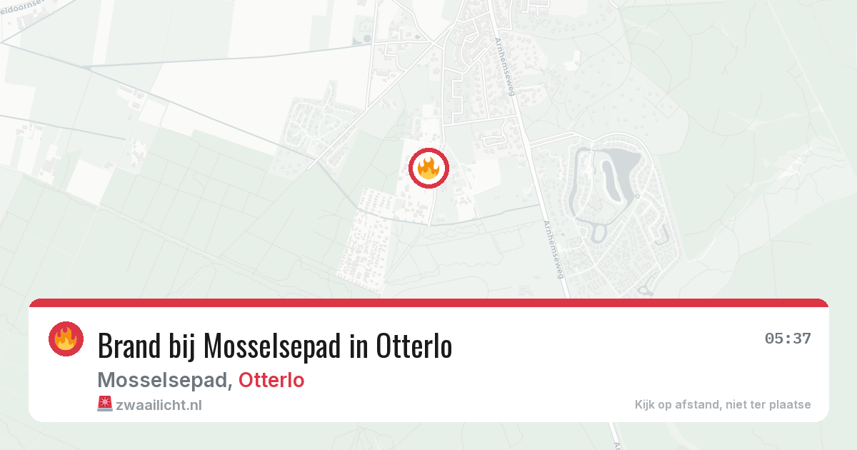 Brand bij Mosselsepad in Otterlo — 28 jun 2026