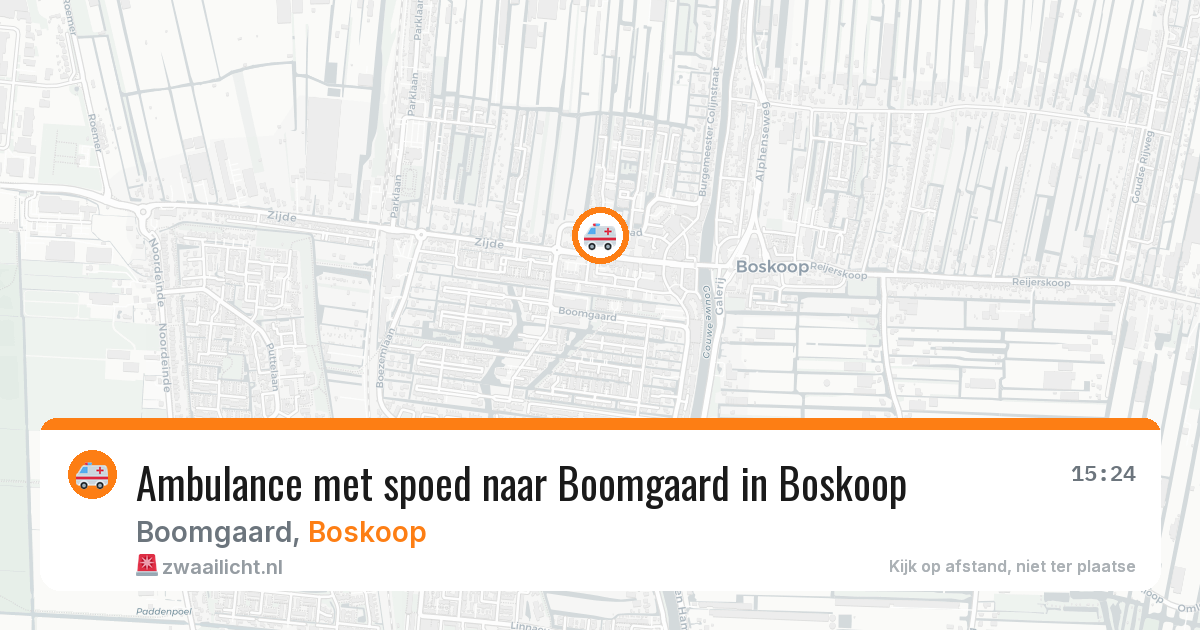 Ambulance met spoed naar Boomgaard in Boskoop — 10 jul 2026