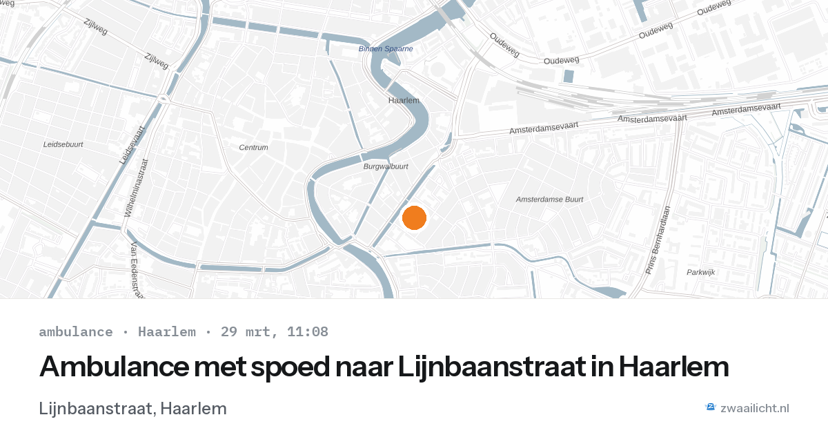 Ambulance met spoed naar Lijnbaanstraat in Haarlem — 29 mrt 2026