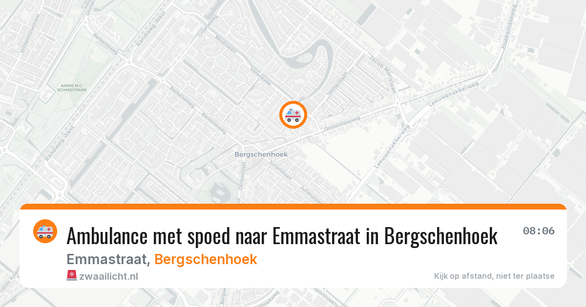 Ambulance met spoed naar Emmastraat in Bergschenhoek — 13 apr 2026