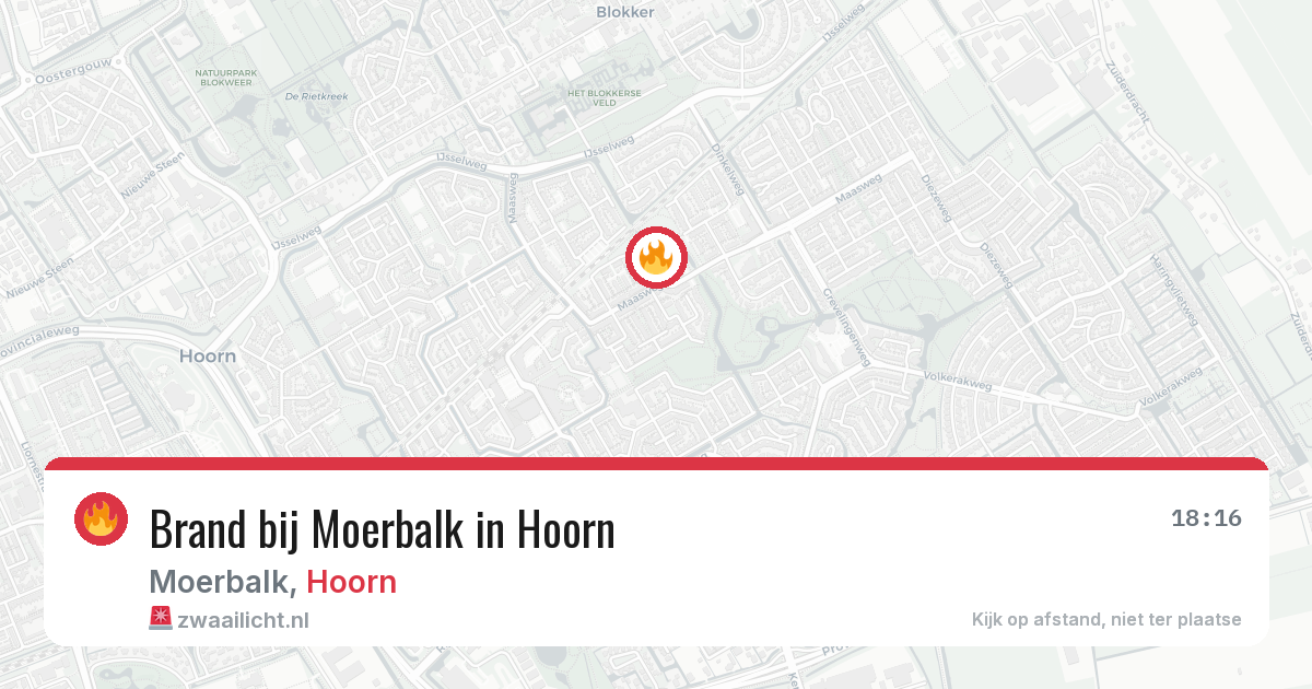 Brand bij Moerbalk in Hoorn — 22 mrt 2026