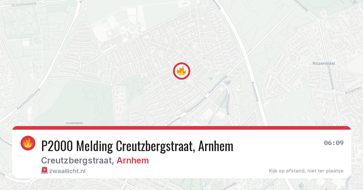 P2000 Melding Creutzbergstraat, Arnhem — 9 feb 2026