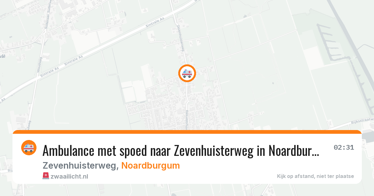 Ambulance met spoed naar Zevenhuisterweg in Noardburgum — 25 jul 2026