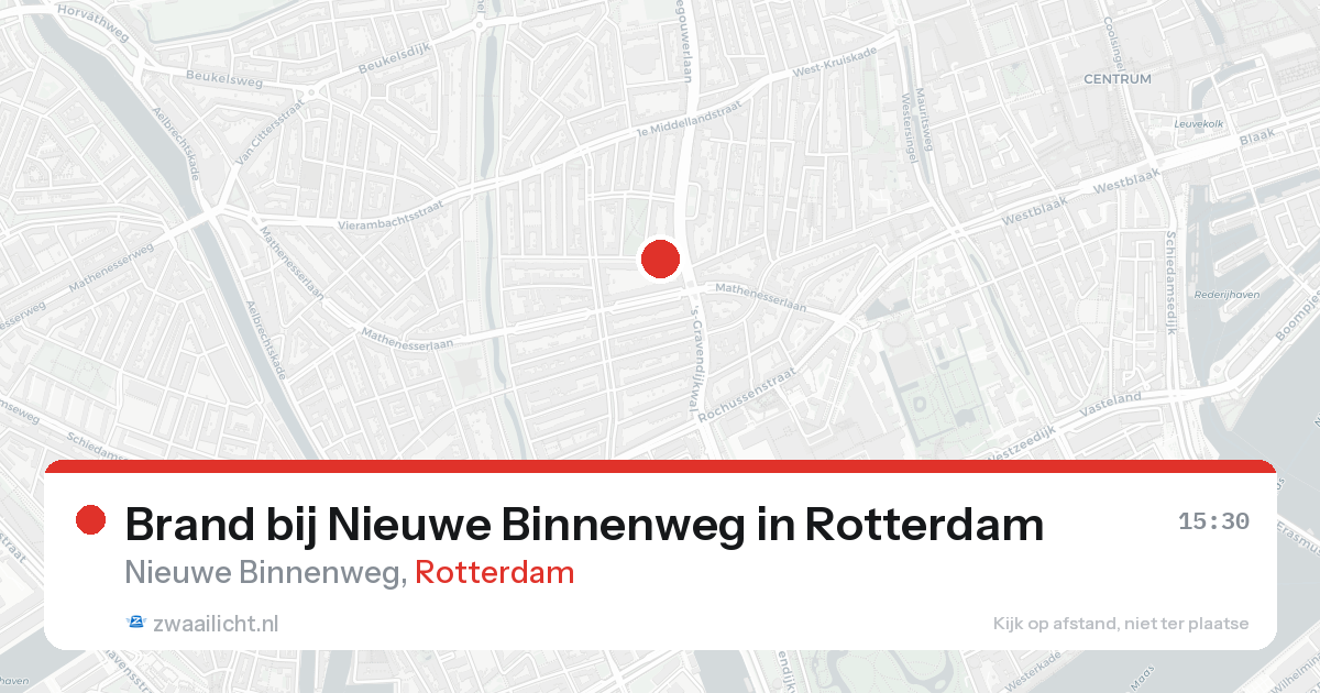 Brand bij Nieuwe Binnenweg in Rotterdam — 18 aug 2026
