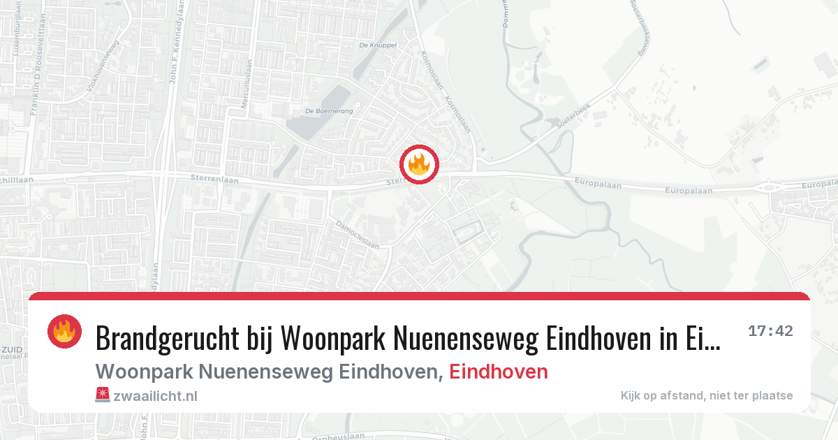Brandgerucht bij Woonpark Nuenenseweg Eindhoven in Eindhoven — 31 jul 2026
