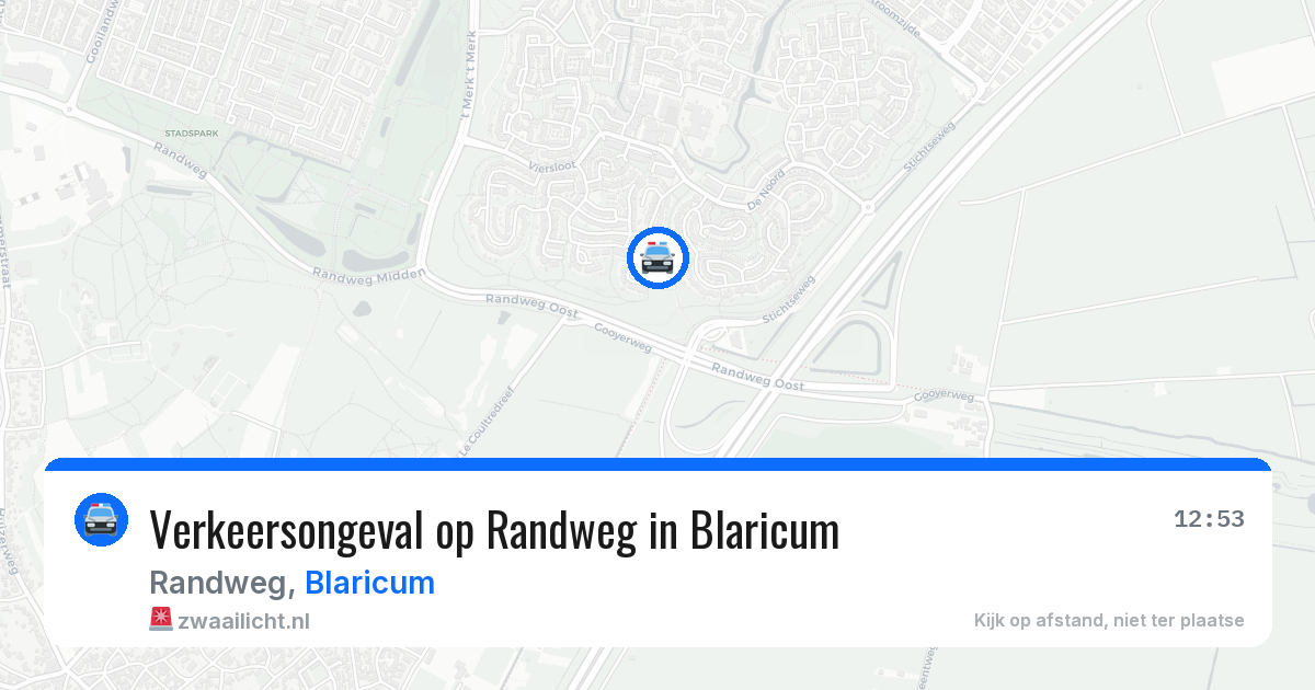 Verkeersongeval op Randweg in Blaricum — 26 jul 2026