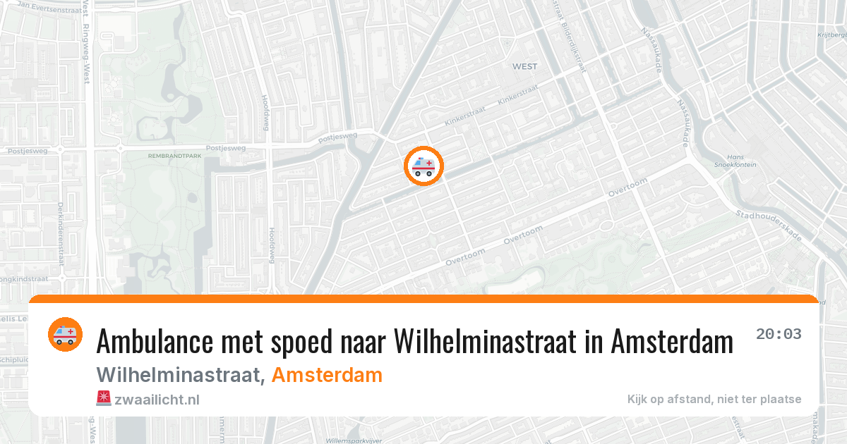 Ambulance met spoed naar Wilhelminastraat in Amsterdam — 12 aug 2026
