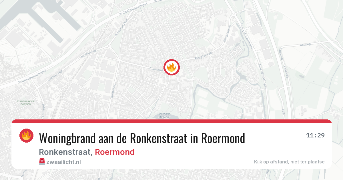 Woningbrand aan de Ronkenstraat in Roermond — 30 mrt 2026