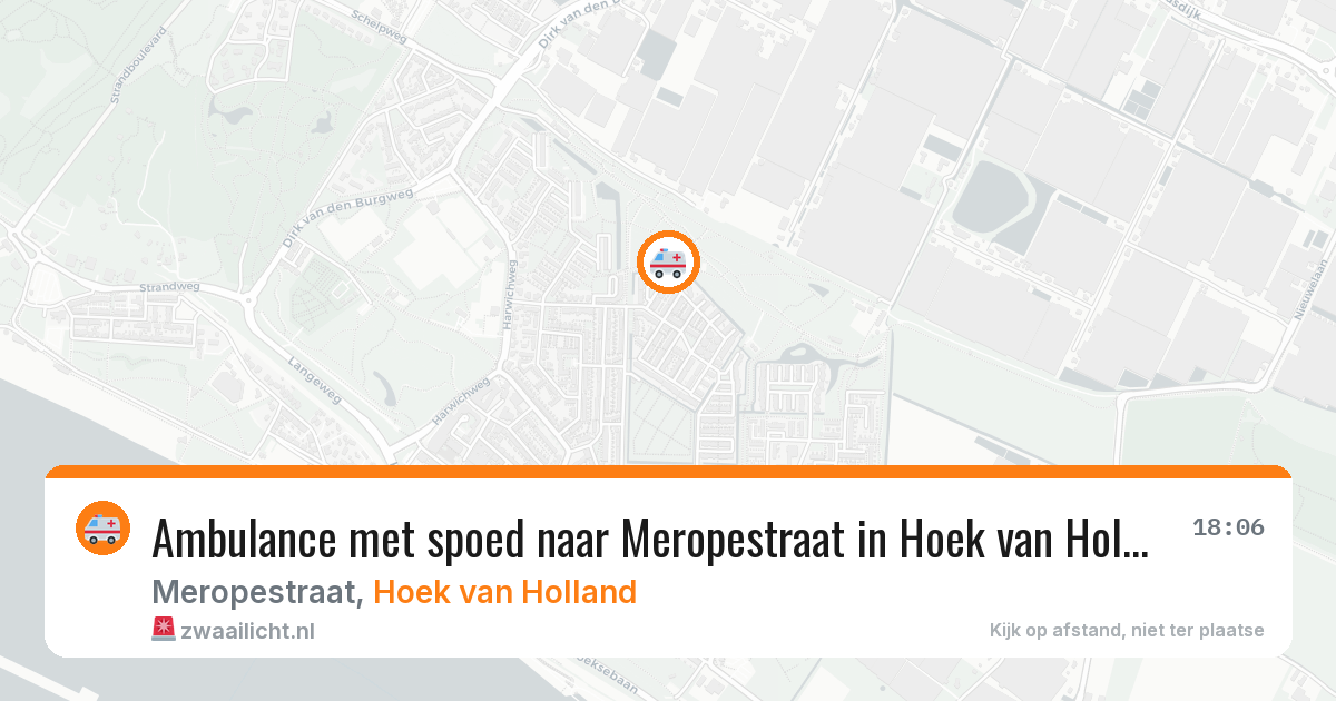 Ambulance met spoed naar Meropestraat in Hoek van Holland — 28 apr 2026