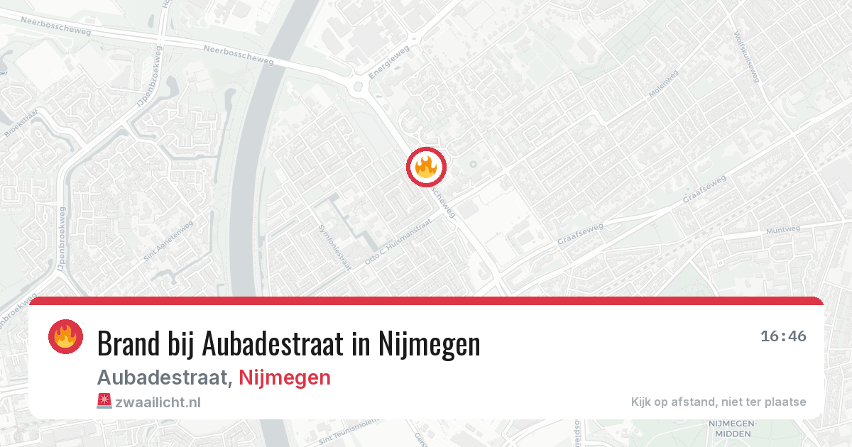 Brand bij Aubadestraat in Nijmegen — 14 jun 2026
