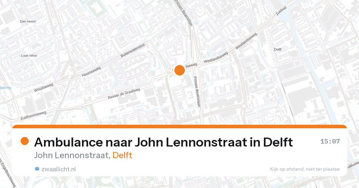 Ambulance naar John Lennonstraat in Delft — 28 aug 2026