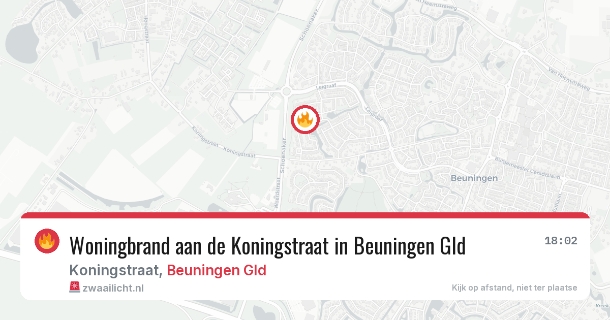 Woningbrand aan de Koningstraat in Beuningen Gld — 8 feb 2026