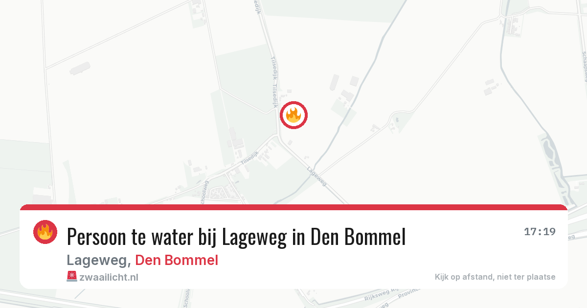 Persoon te water bij Lageweg in Den Bommel — 10 mrt 2026