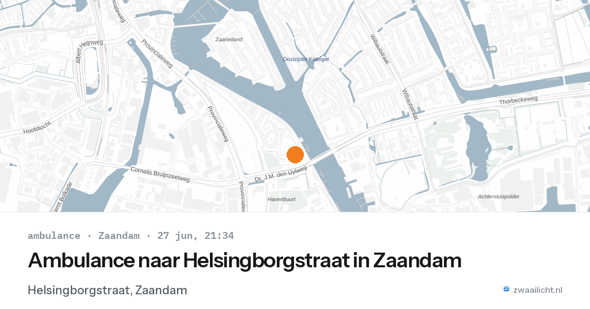 Ambulance naar Helsingborgstraat in Zaandam — 27 jun 2026