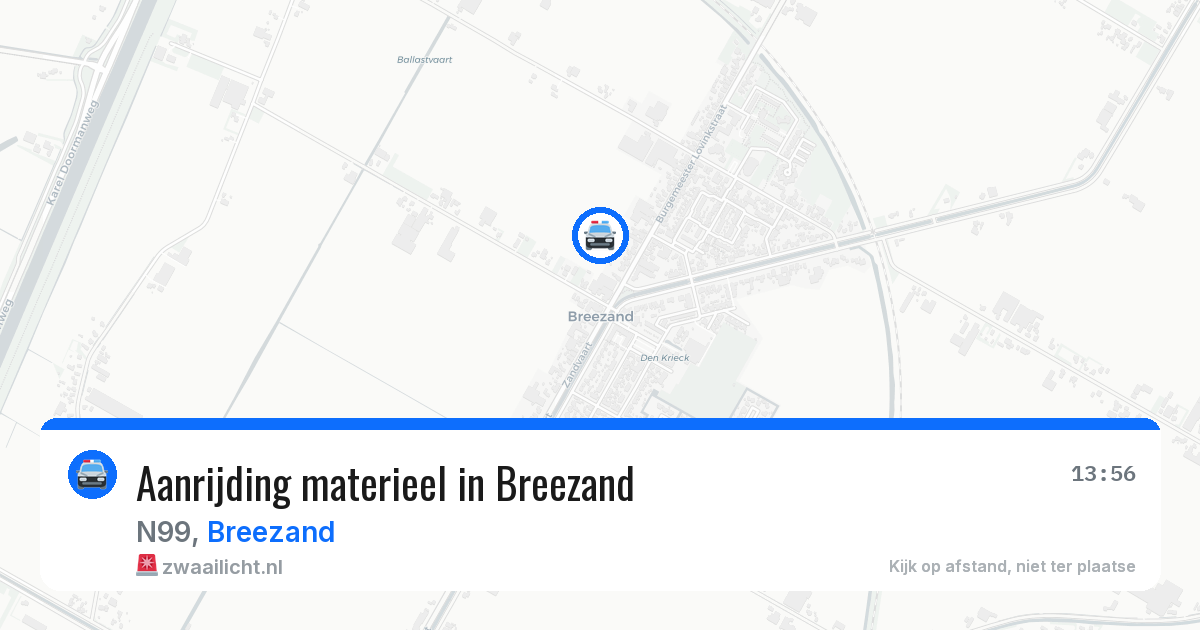 Aanrijding materieel in Breezand — 12 jun 2026