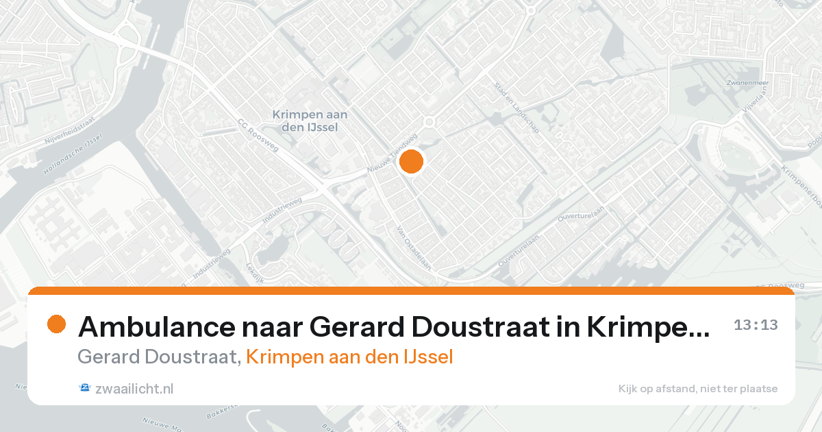 Ambulance naar Gerard Doustraat in Krimpen aan den IJssel — 22 aug 2026