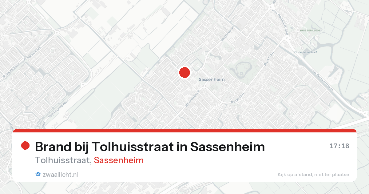 Brand bij Tolhuisstraat in Sassenheim — 20 mei 2026
