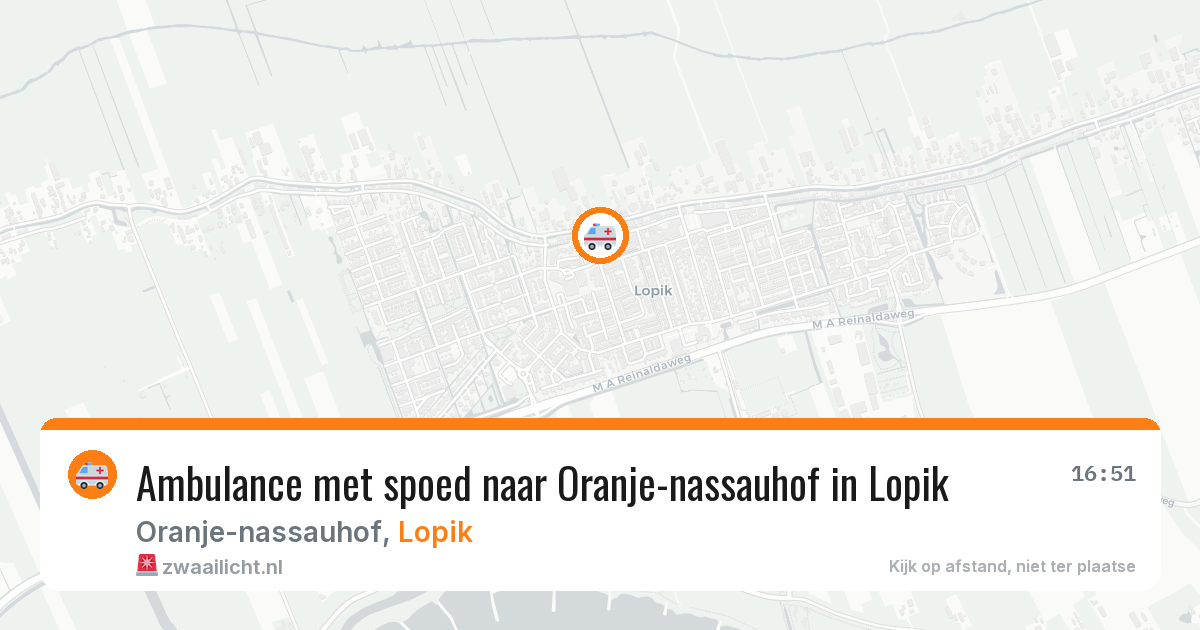 Ambulance met spoed naar Oranje-nassauhof in Lopik — 15 mrt 2026