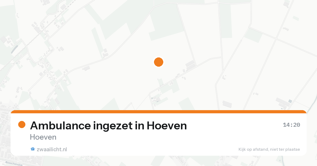 Ambulance ingezet in Hoeven — 16 aug 2026