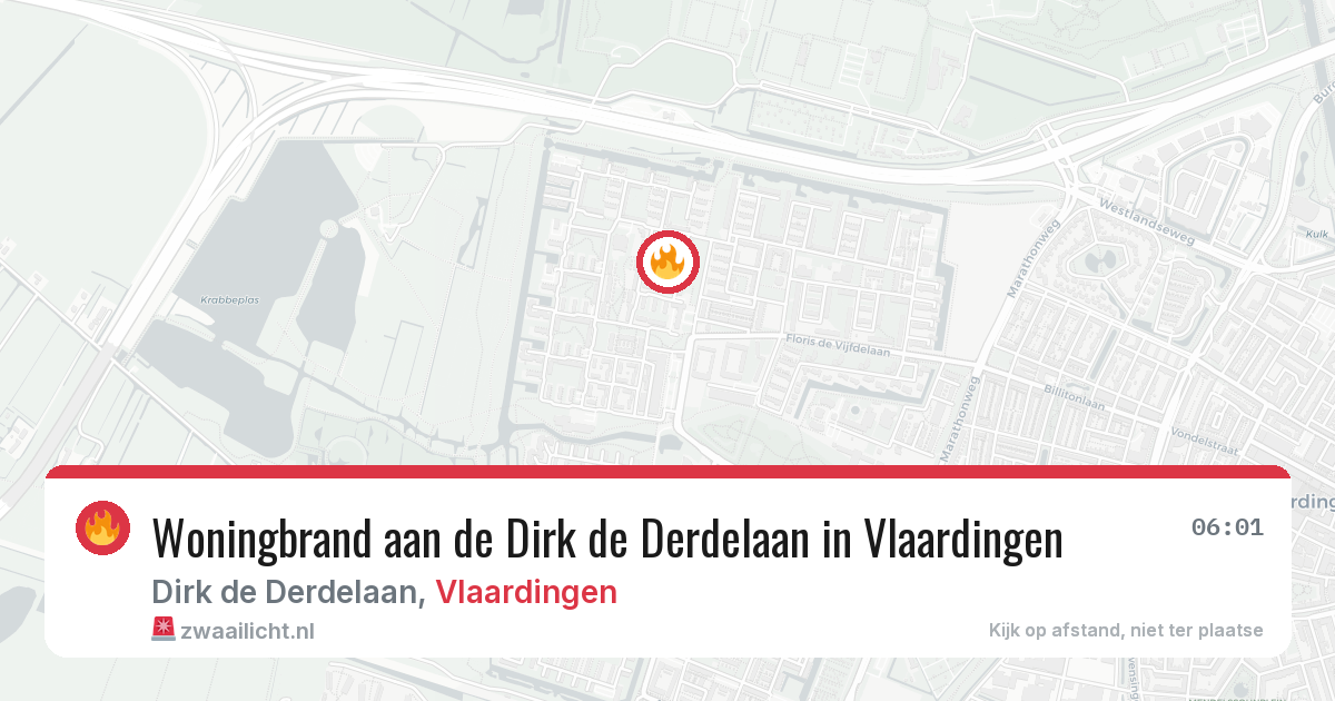 Woningbrand aan de Dirk de Derdelaan in Vlaardingen — 20 jun 2026