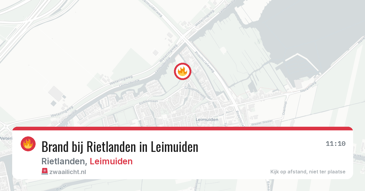 Brand bij Rietlanden in Leimuiden — 14 jun 2026