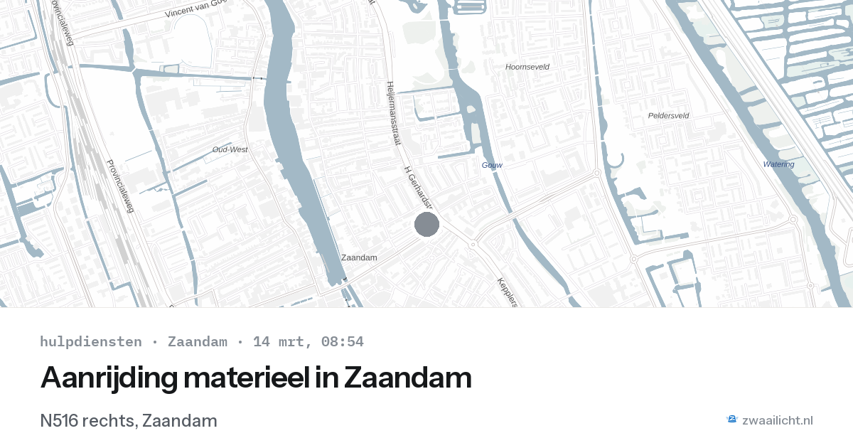 Aanrijding materieel in Zaandam — 14 mrt 2026