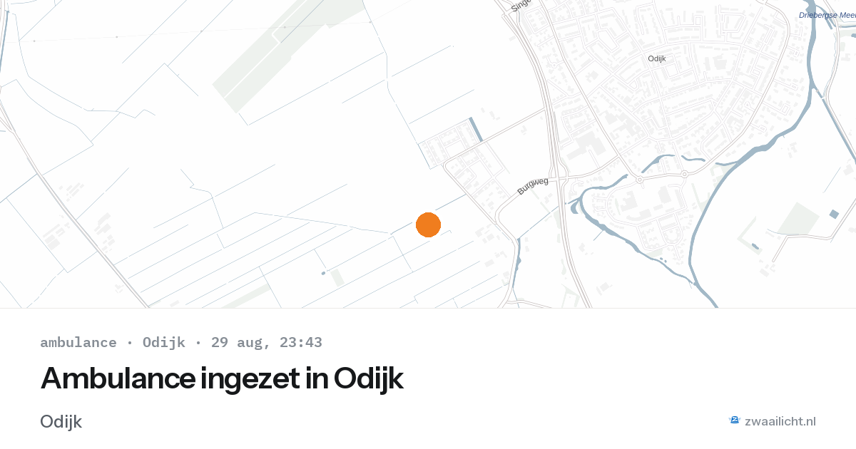 Ambulance ingezet in Odijk — 29 aug 2026