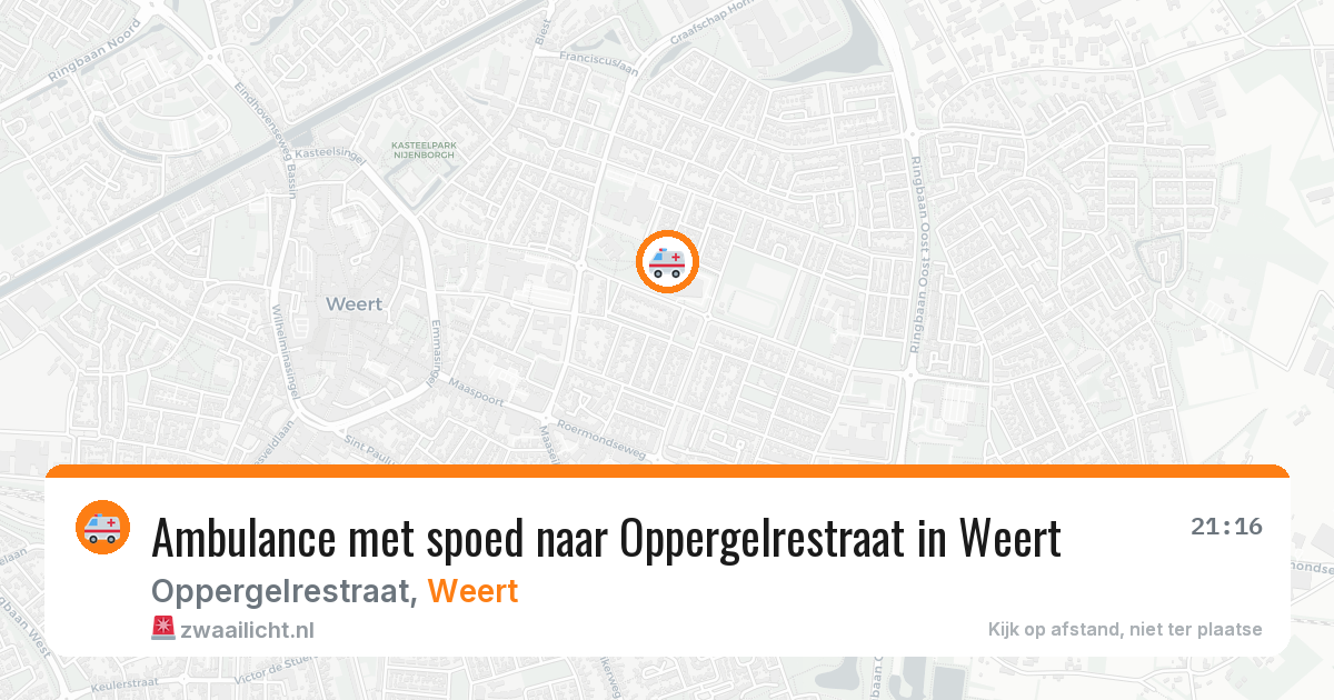 Ambulance met spoed naar Oppergelrestraat in Weert — 31 jul 2026