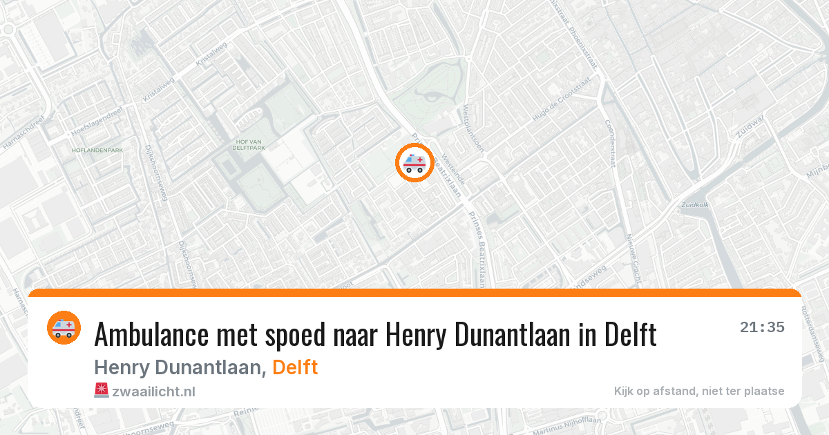 Ambulance met spoed naar Henry Dunantlaan in Delft — 12 jun 2026
