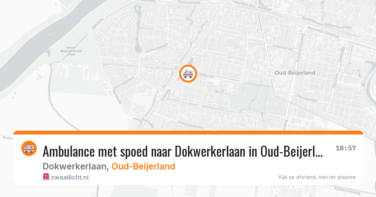 Ambulance met spoed naar Dokwerkerlaan in Oud-Beijerland — 2 jul 2026