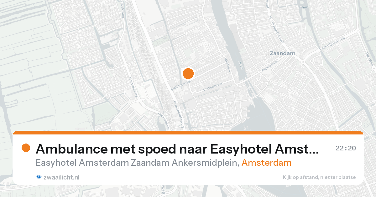 Ambulance met spoed naar Easyhotel Amsterdam Zaandam Ankersmidplein in Amsterdam — 30 jan 2026