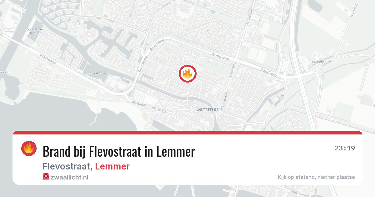 Brand bij Flevostraat in Lemmer — 30 jul 2026