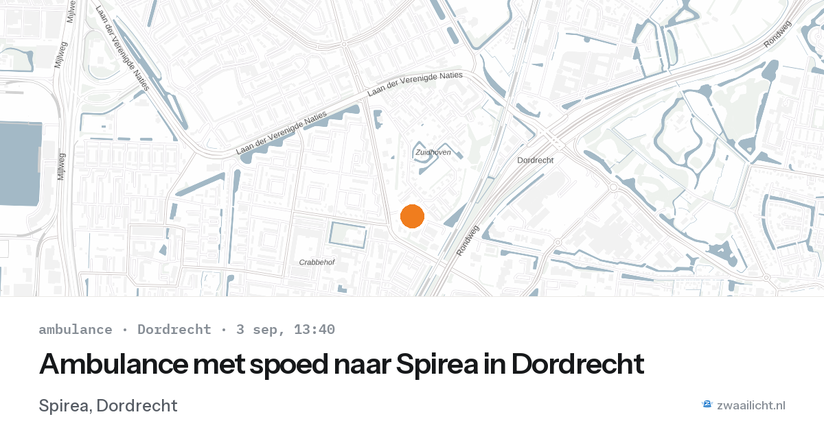 Ambulance met spoed naar Spirea in Dordrecht — 3 sep 2026