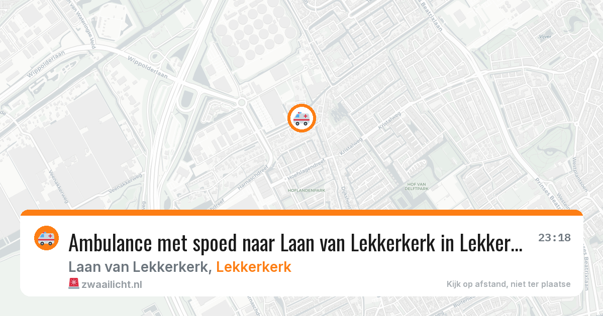 Ambulance met spoed naar Laan van Lekkerkerk in Lekkerkerk — 20 mrt 2026