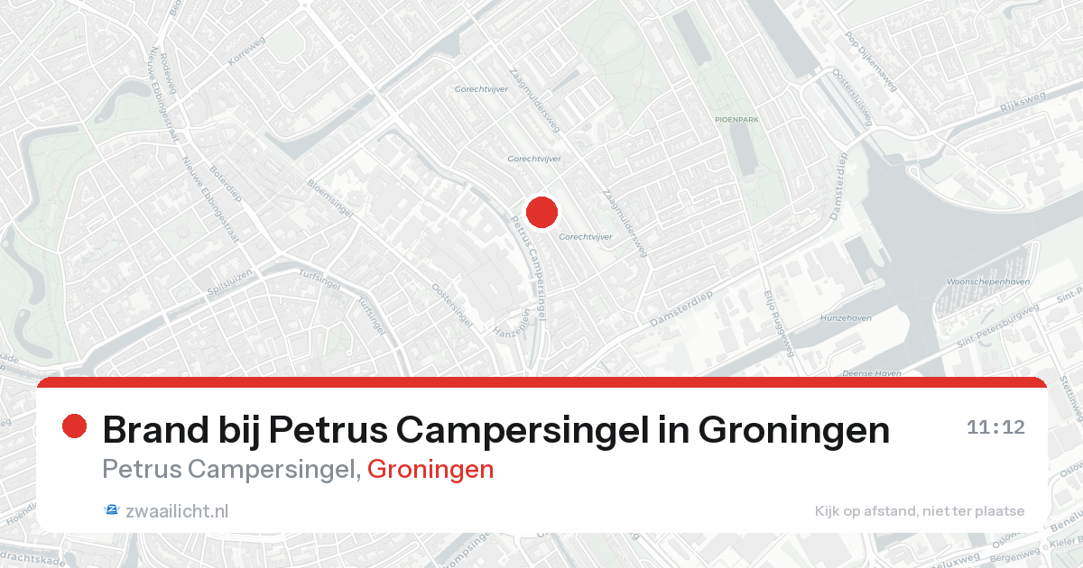 Brand bij Petrus Campersingel in Groningen — 19 aug 2026