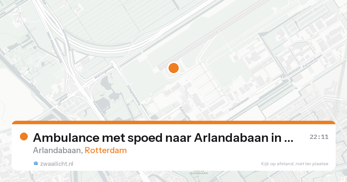 Ambulance met spoed naar Arlandabaan in Rotterdam — 18 aug 2026