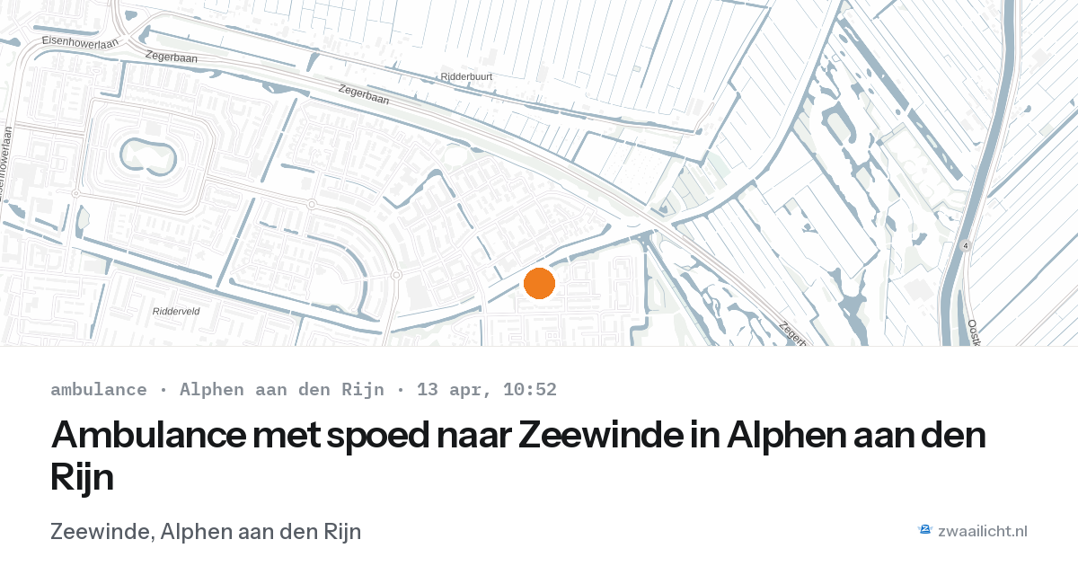 Ambulance met spoed naar Zeewinde in Alphen aan den Rijn — 13 apr 2026