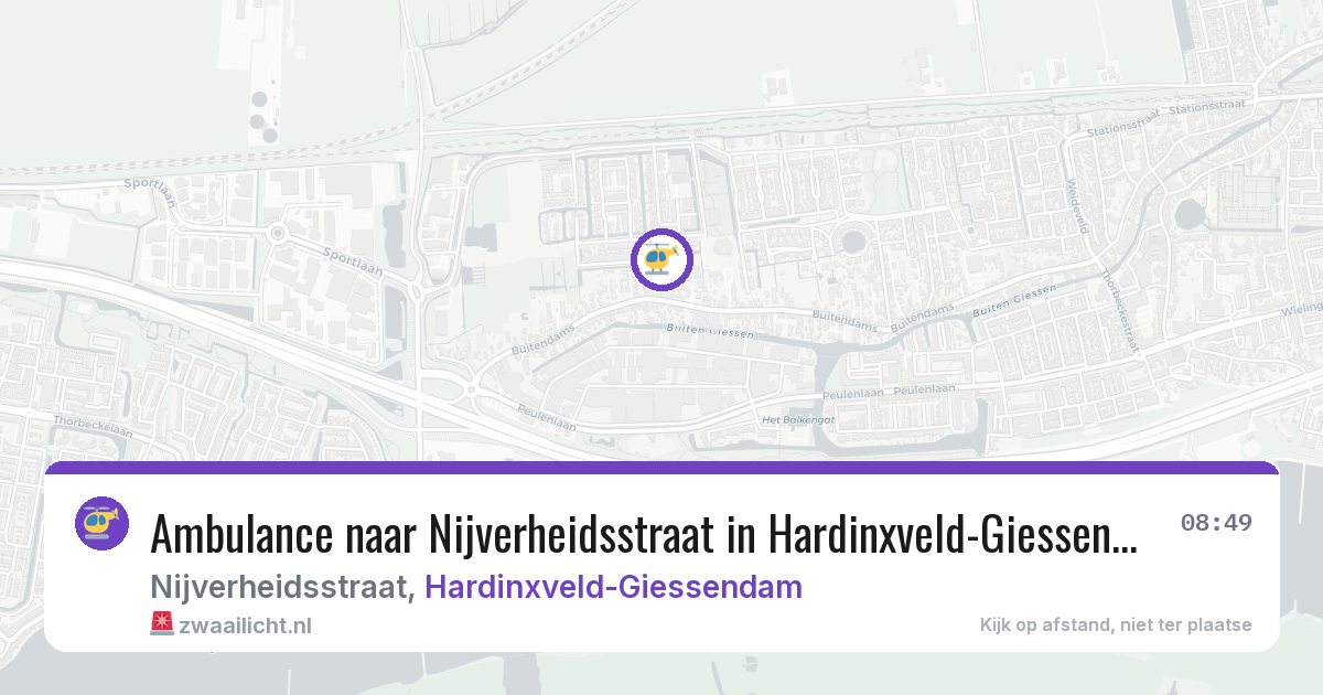 Ambulance naar Nijverheidsstraat in Hardinxveld-Giessendam — 3 aug 2026