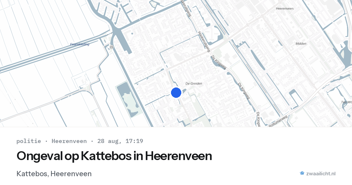 Ongeval op Kattebos in Heerenveen — 28 aug 2026