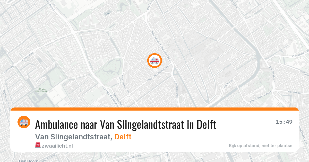 Ambulance naar Van Slingelandtstraat in Delft — 10 aug 2026