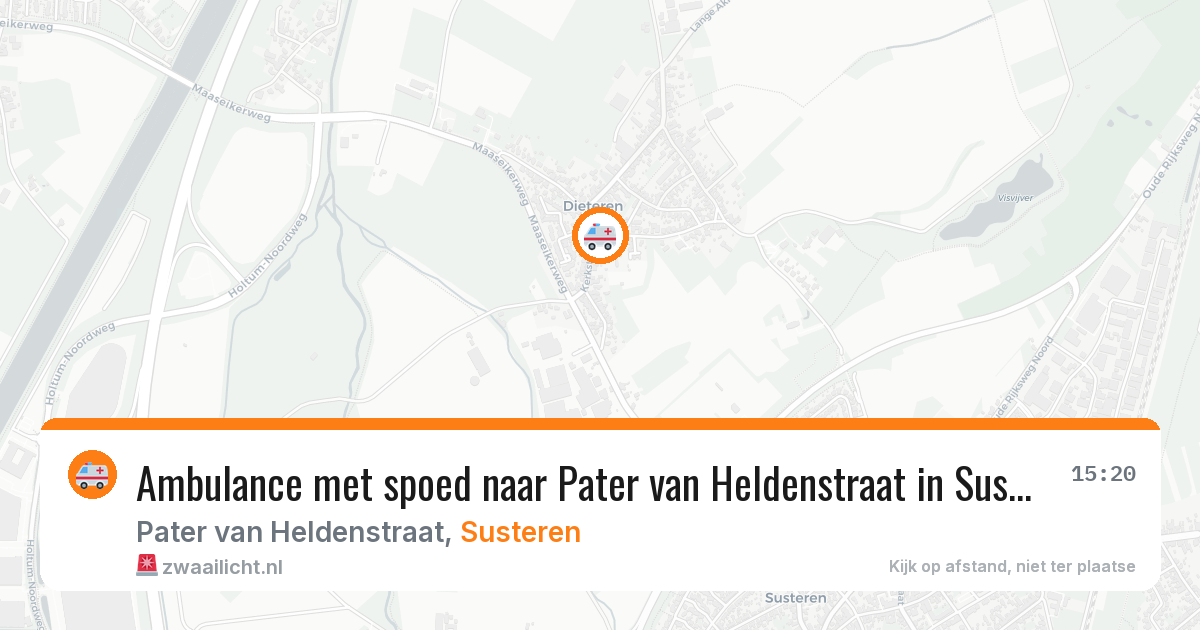 Ambulance met spoed naar Pater van Heldenstraat in Susteren — 20 jun 2026