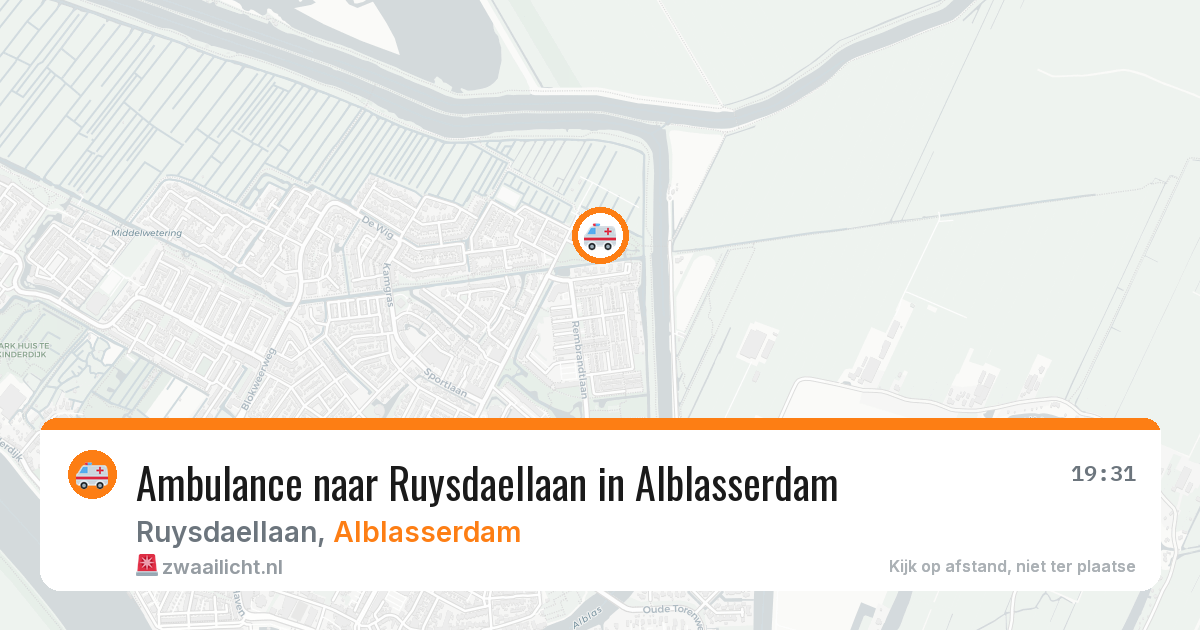 Ambulance naar Ruysdaellaan in Alblasserdam — 9 apr 2026
